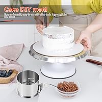 Vista 2 de Anillo para pastel, molde redondo de acero inoxidable para mousse de postre con empujador y levantador de anillos de cocina