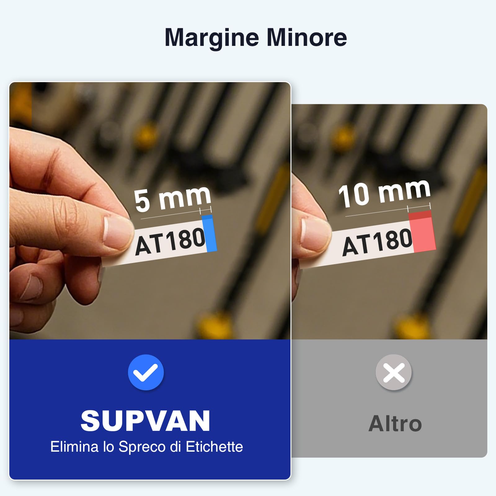 SUPVAN E11 Etichettatrice Bluetooth con 4 Nastri, Supporta Tastiera e App con 40+ Font e 600+ Icone, Stampante Etichette Adesive Ricaricabile senza Inchiostro per Casa, Cucina, Scuola, Ufficio, Nero