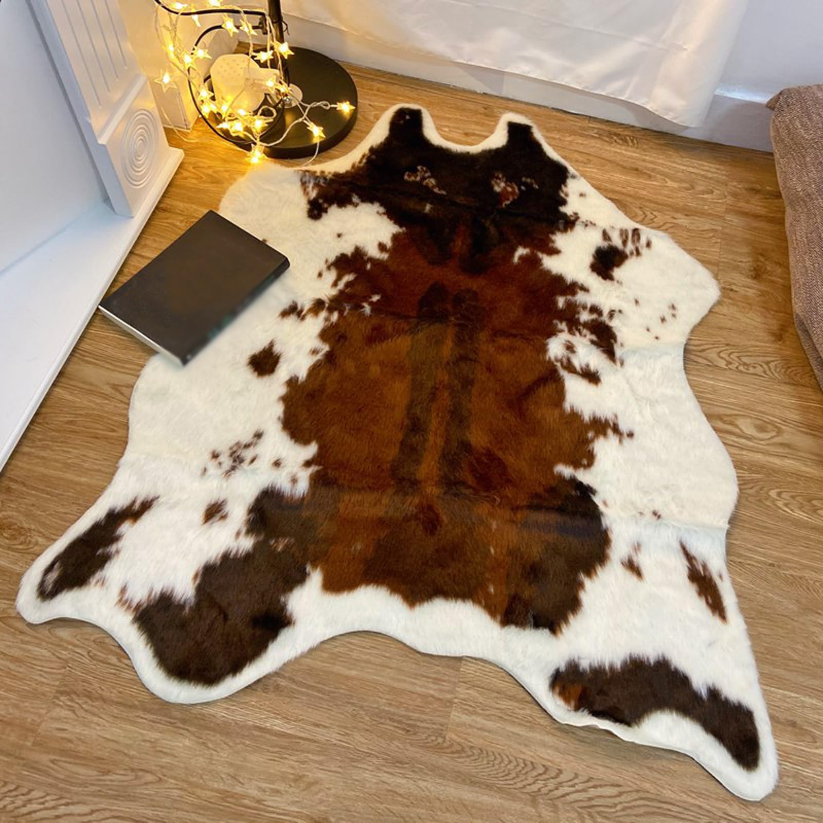 Cooalinar A Style Cow Print Rug,Faux Fur Cowhide Rug,Cowhide Rug,Cowhide Rugs For Living Room,Faux Cowhide Skin Rug,Faux Animal Cow Hide Rugs Carpet,Animal Printed Area Rug,Non Slip Soft,Easy Clean