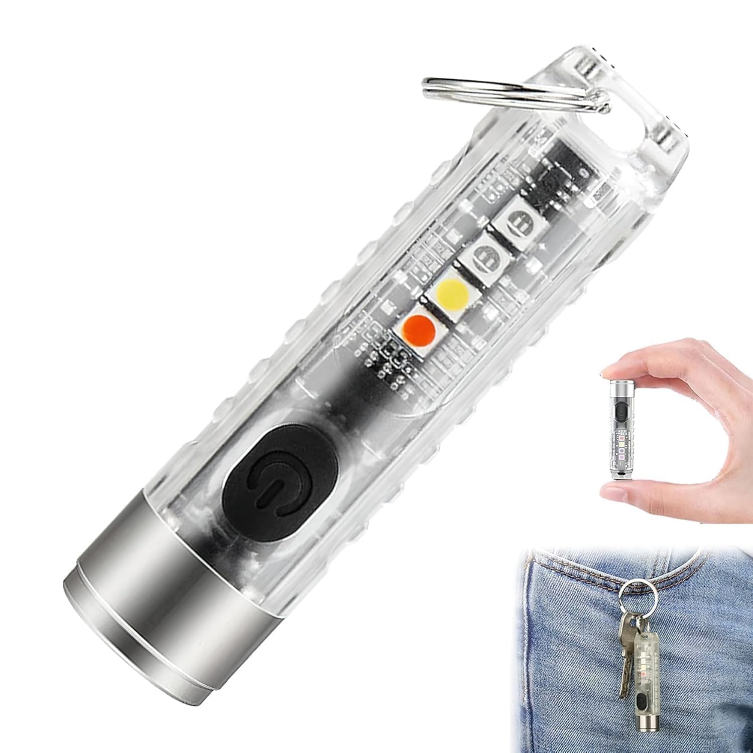 KALIVONMA Mini Light USB Rechargeable LED Flashlight, Small Keychain Torch Light for Camping, EDC, Pocket Size COB Key Chain Lights, Powerful and Compact Mini Torch Light-image-32