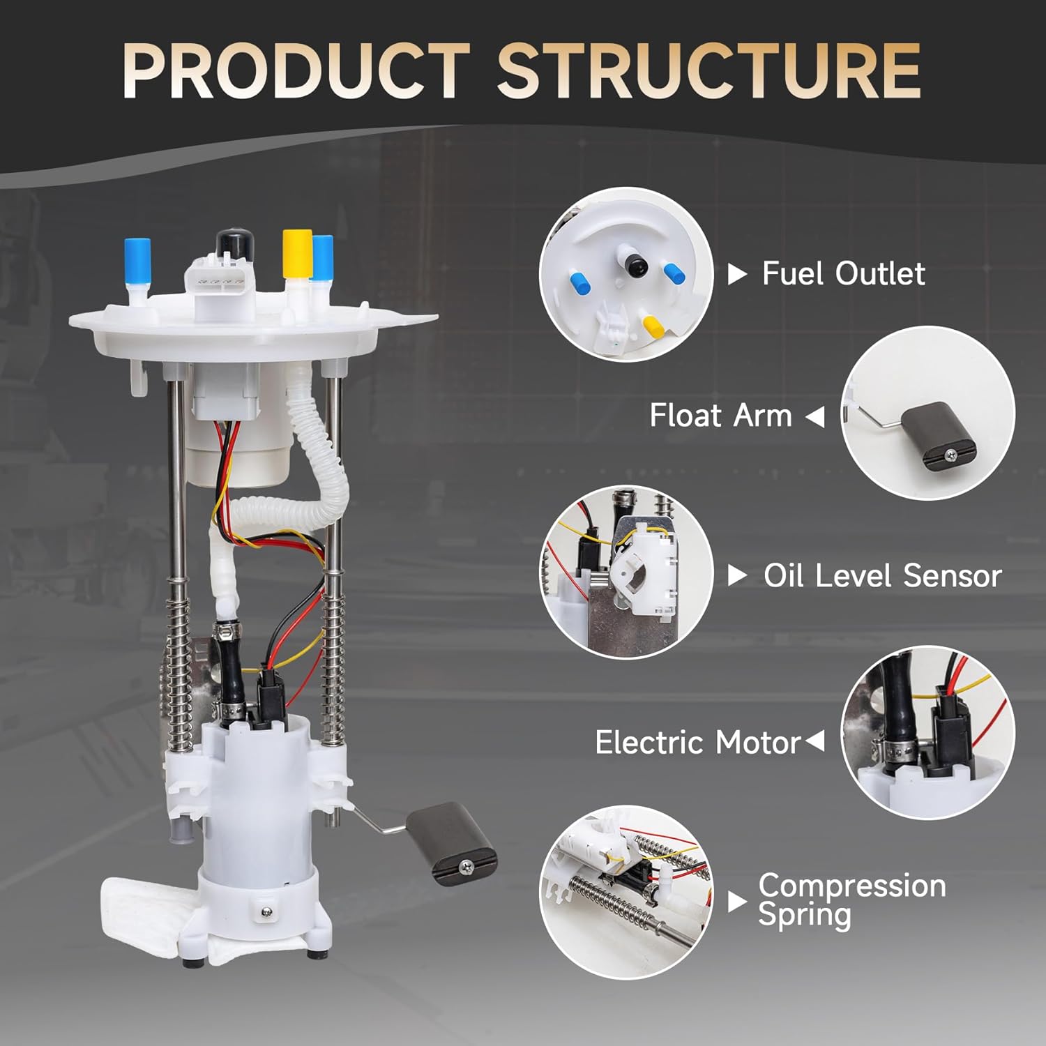 Fuel Pump Compatible with 2004-2008 Ford F150 F-150 V6 4.2L V8 4.6L 5.4L 2006-2008 Lincoln Mark LT V8 5.4L Replace E2434M E2441M with Pressure Sensor and Seal Ring