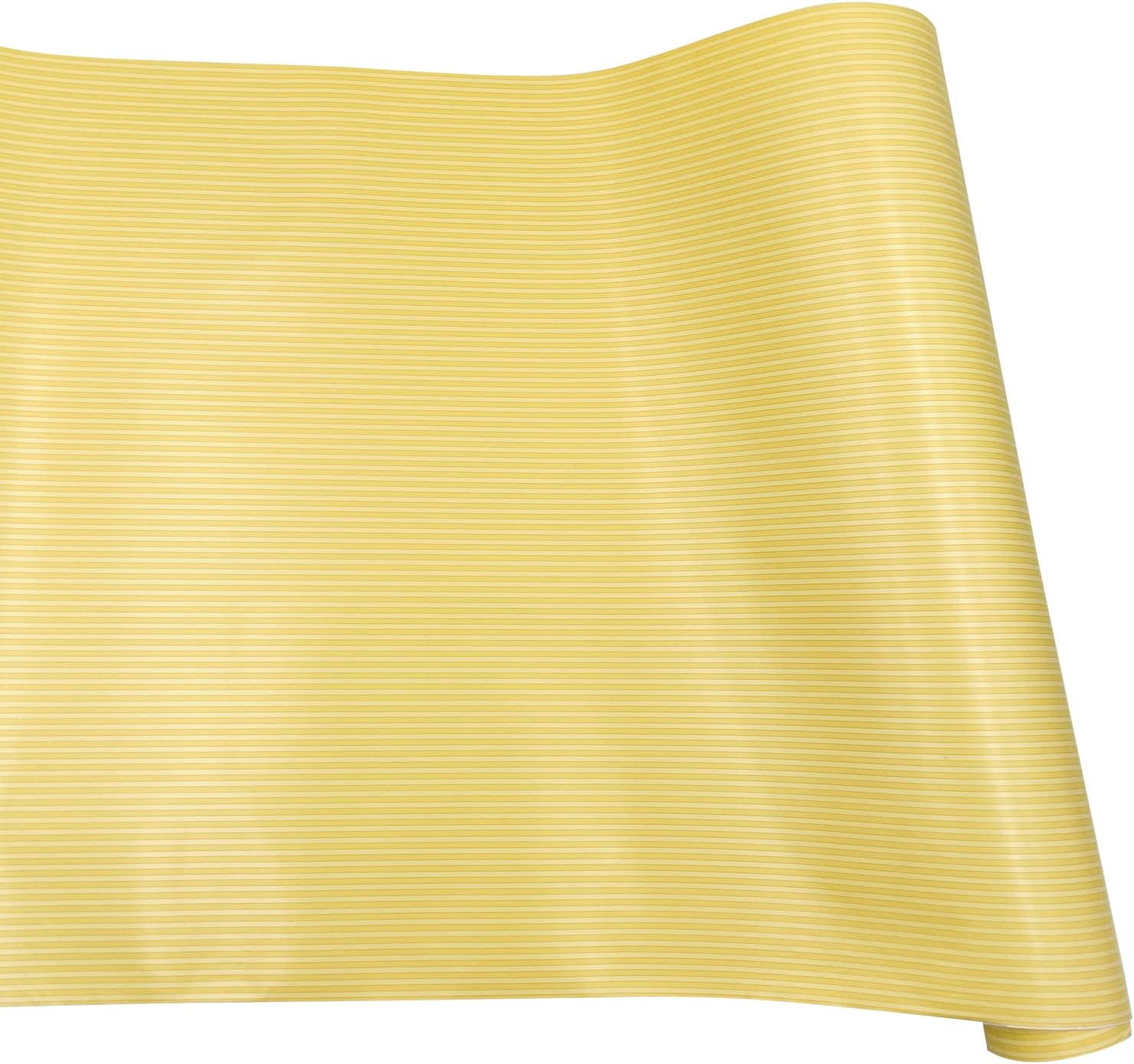 Shelf Drawer Liner,17.7 inch Wide,Yellow Striped,Self-Adhesive Furniture and Wall Decor Vinyl Wrap,Removable Cabinet Lining Paper (M-236.2x17.7 Inch)