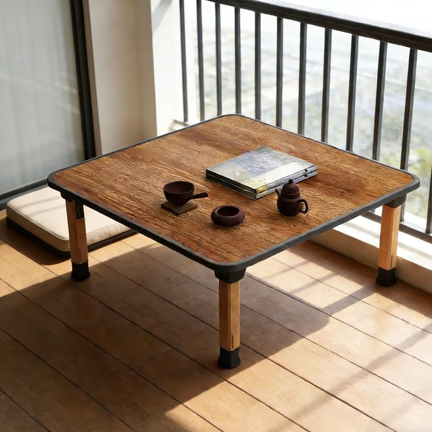 Table de sol carrée en MDF pour tatami japonais et salon