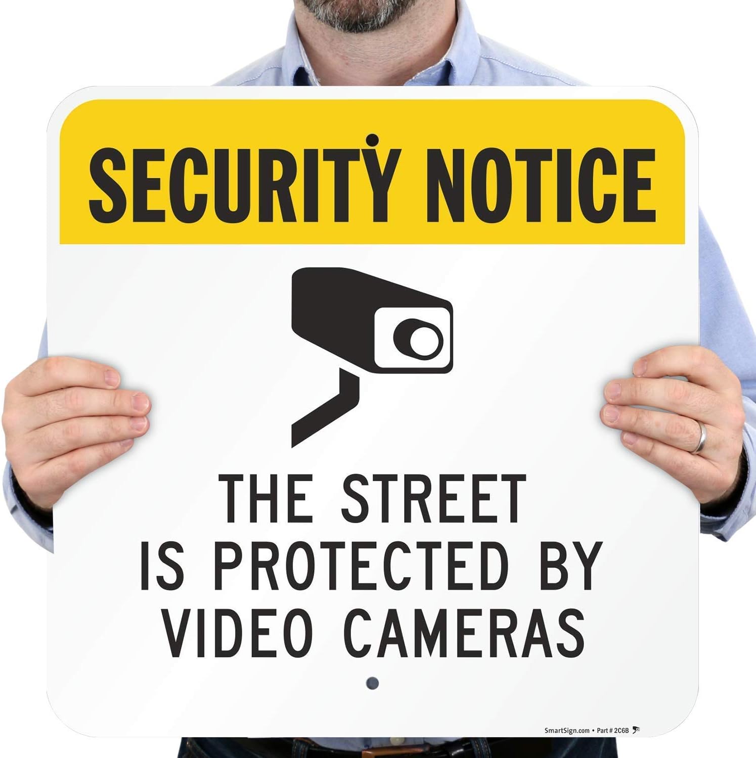SmartSign "The Street is Protected by Video Cameras" Sign | 18" x 18" Aluminum, Made in USA