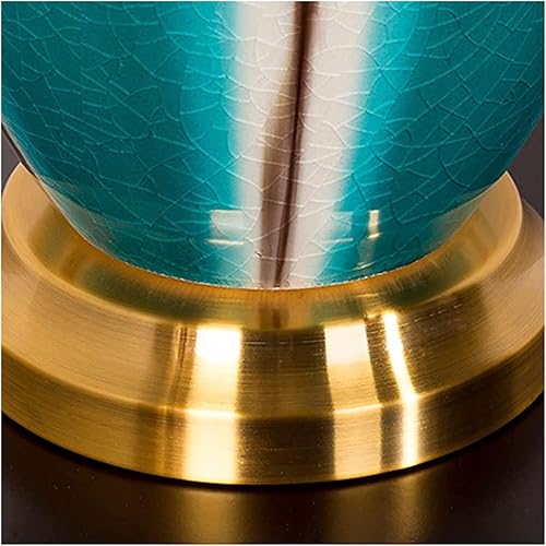 Miniatura 8 de JITEM Lámpara de Mesa American Country Lámpara de mesa con interruptor de botón Jingdezhen lámpara de noche de cerámica 23.2 in de cobre mesita de