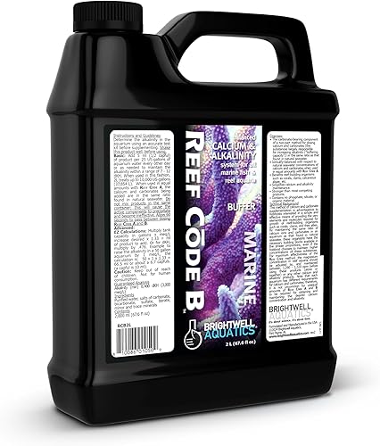 Brightwell Aquatics Reef Code B - Sistema equilibrado de calcio y alcalinidad para todos los acuarios marinos de peces y arrecifes, 2 litros