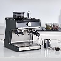 Vista 8 de PioneerWorks Máquina de café expreso, cafetera de 20 bar con espumador de leche, máquina de café semiautomática para capuchino, café con leche