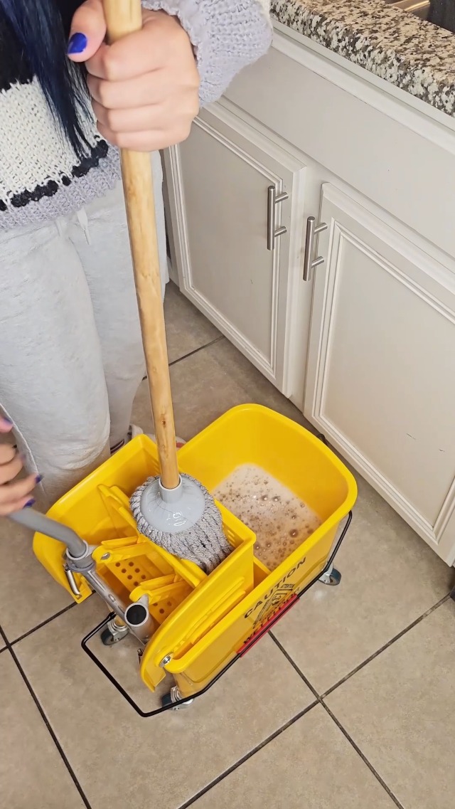 komm☆ Amazon.com: HOMCOM Compact Mop Bucket with Wringer on Wheels for