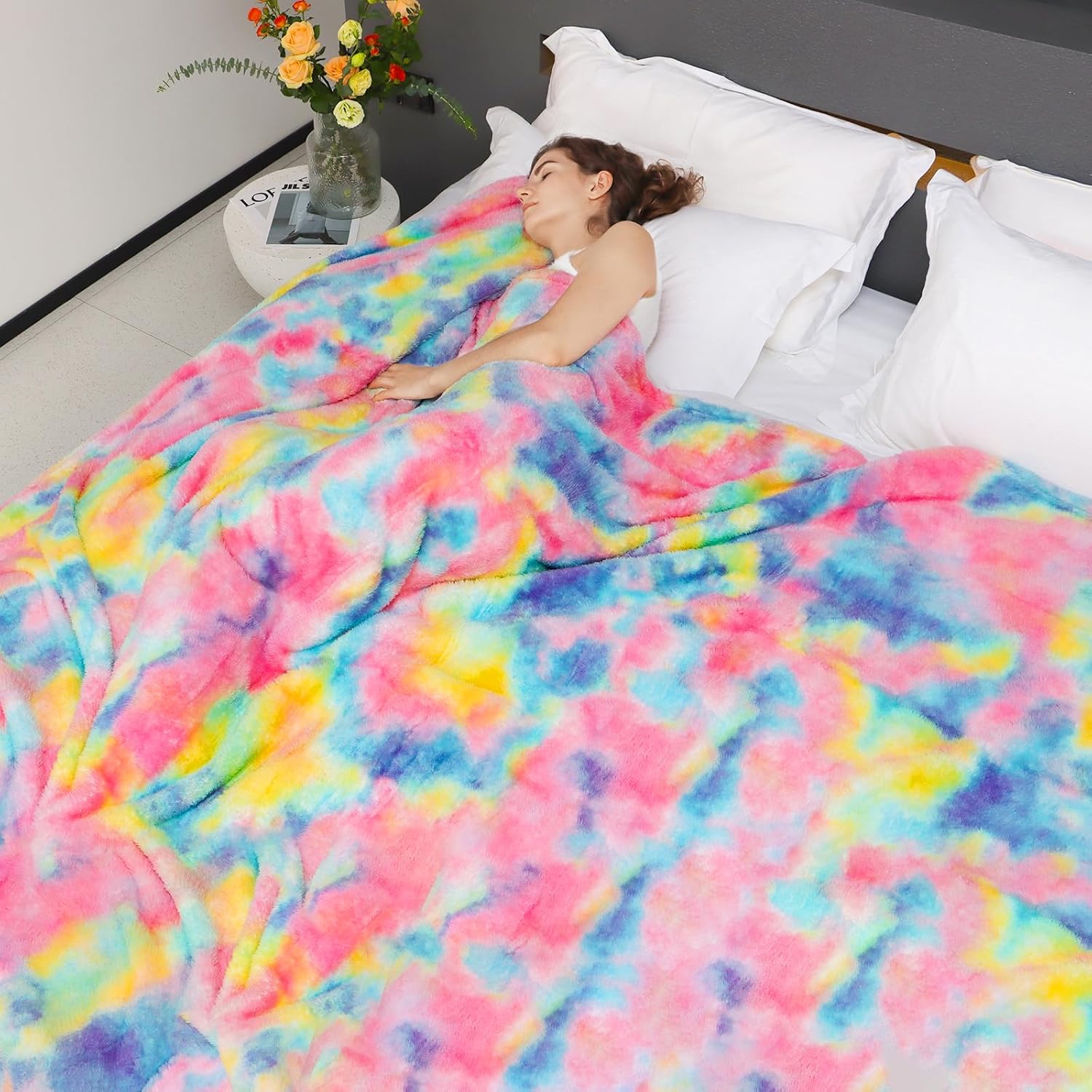 MUGD Fleece Blanket Pink Throw Blanket Throw Blanket for Couch Soft Lightweight Plush Cozy Microfiber Blankets - Image 3