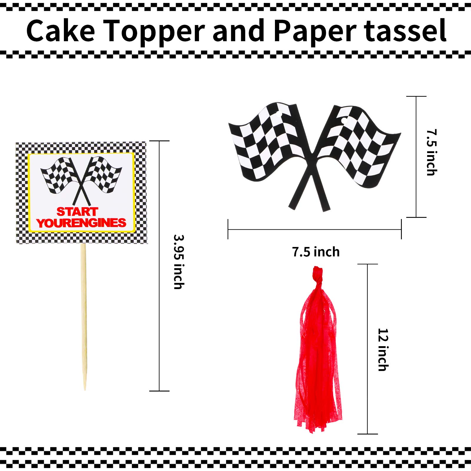 51 Pieces Racing Car Birthday Party Decorations Kit for Kids Race Car