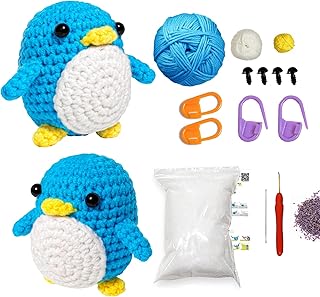 Crochet Kits for Beginners to Entertaining Projects for Experienced Crocheters, The Wobbles Easy Breezy Amigurumi Patterns DIY Crochet Animal Set - Pablo The Fairy Penguin