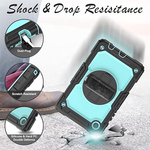 Miniatura 5 de BASE MALL Funda protectora para Samsung Galaxy Tab A7 Lite de 8.7 pulgadas 2021 (SM-T220T225), con protector de pantalla, correa de mano, soporte