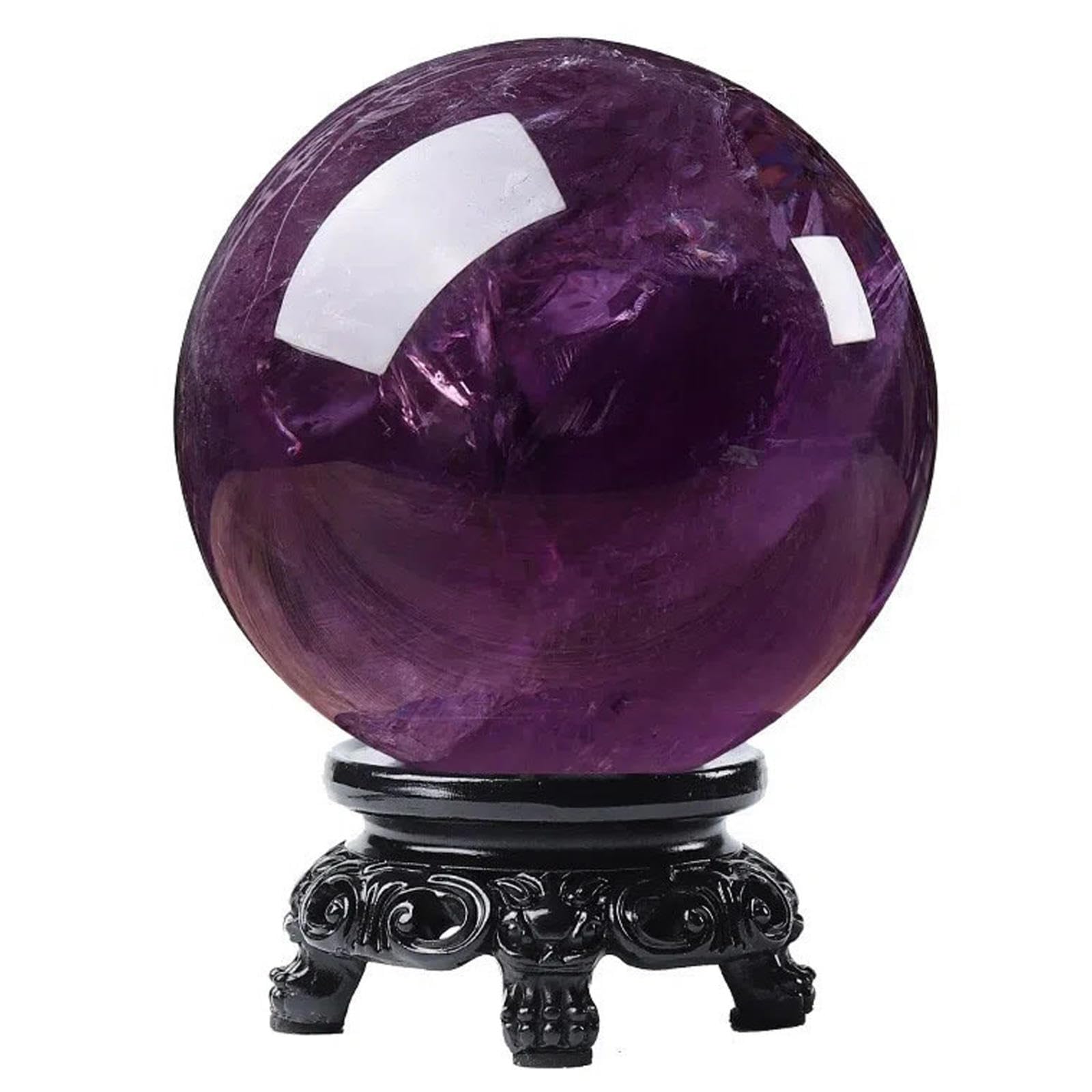 Ylquxeuv One Color Crystal 5A Quartz Rainbow Amethyst Sphere Ball Stone Home Office Aquarium Decoration Accessories Gemstone, Ball-8Cm