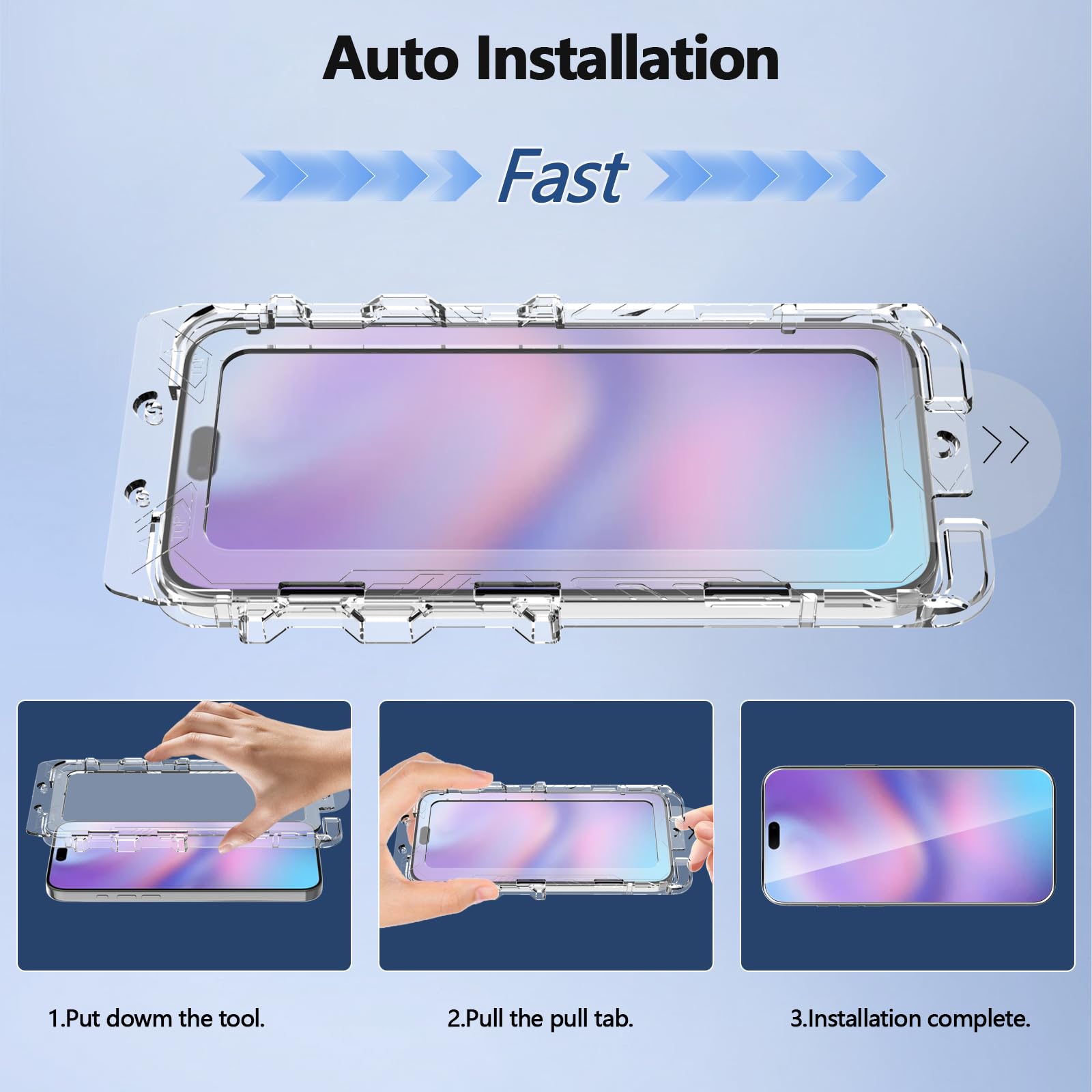 Pollachi [2 Pezzi Vetro Temperato per iPhone 17 Pro Max Pellicola Protettiva+Strumento per La Rimozione Della Polvere，Accessori di protezione per cellulari iPhone 17 Pro Max,Installazione 30s
