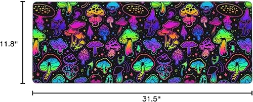 Miniatura 10 de AoHanan Alfombrilla de mouse grande para juegos de hongos, alfombrilla de mouse extendida, alfombrilla de escritorio con borde cosido