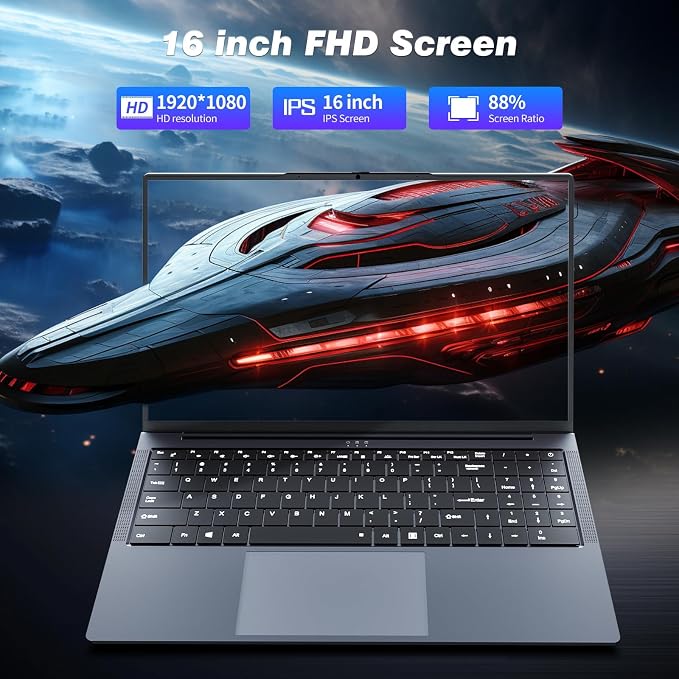 Gaming Laptop i5, 16 inch Laptop Up to 3.60 GHz, Business Notebook Computer for 16GB RAM 1TB SSD, Full HD 1920X1200 Display Backlit Keyboard 180 Angle Opening,Business Work laptops,WiFi 5,HDMI