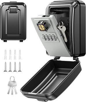 Mohard Key Safe Wall Mounted, Key Box Outdoor with Resettable Spare Key
