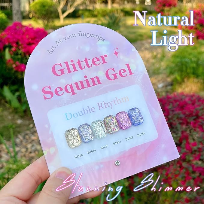Set de 6 esmaltes con glitter 15 ml miniatura 8