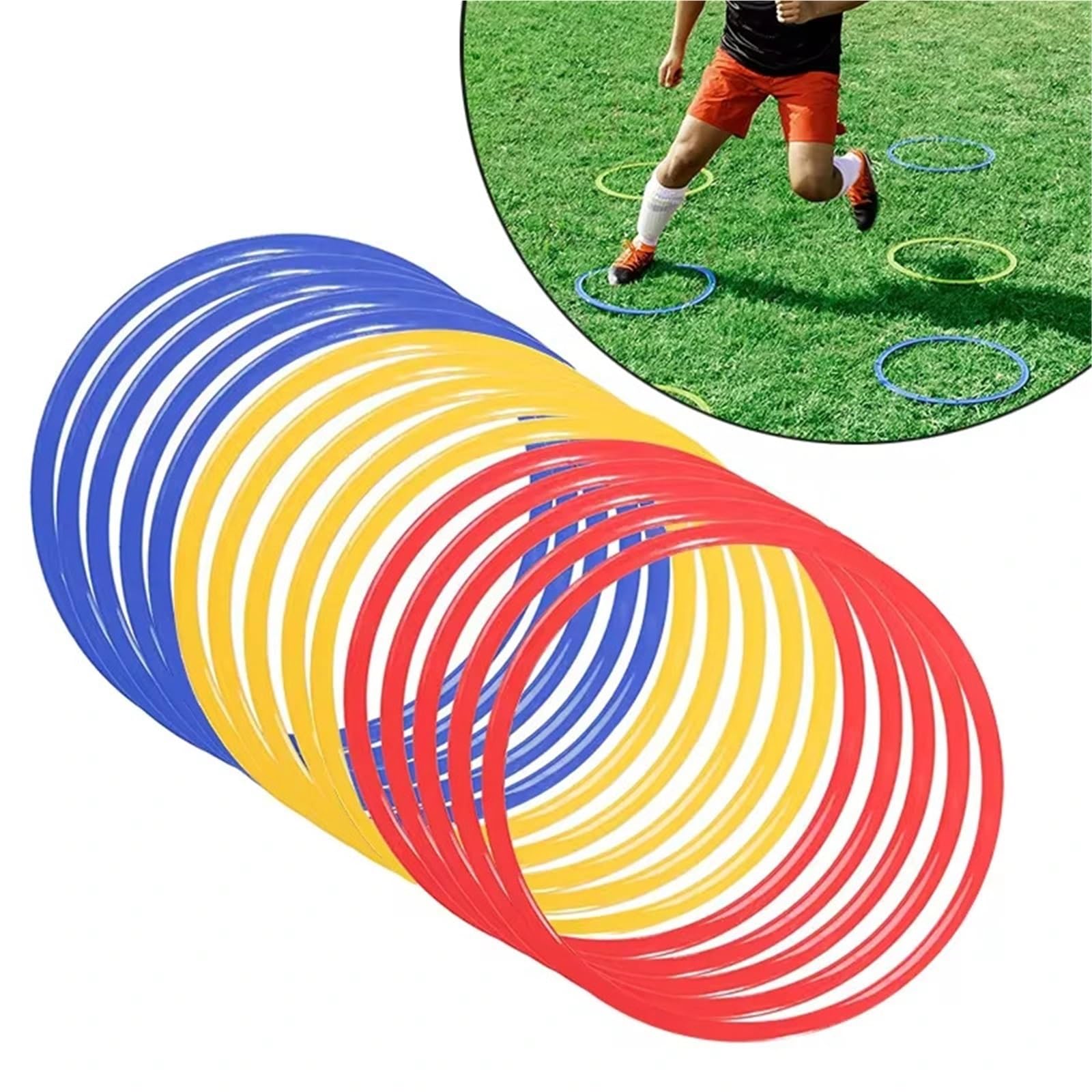 5 Anillos de Entrenamiento de Agilidad portátiles for fútbol, ​​fútbol, ​​Velocidad y Agilidad.(5pcs 38cm)