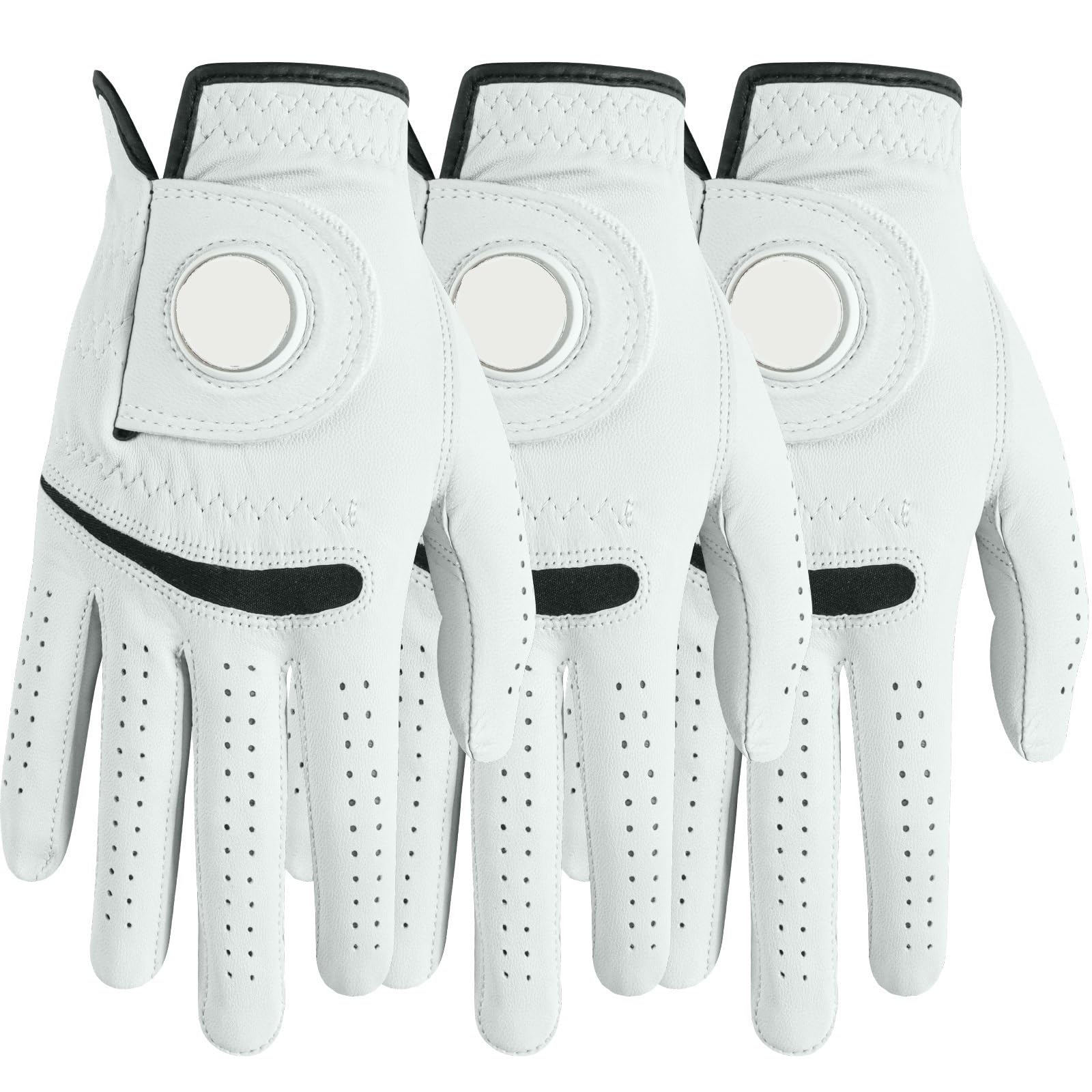 Paquete de 3 Guantes de Golf de Cuero