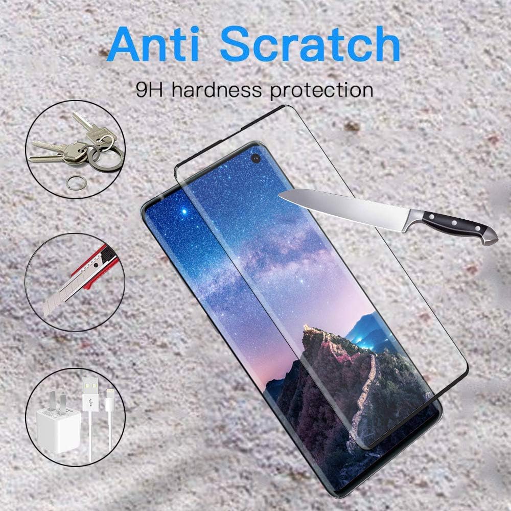 Galaxy S10 Screen Protector,Full Coverage Tempered Glass[2 Pack] [Anti-Scratch][High Definition][Designed for Ultrasonic Fingerprint] Tempered Glass Screen Protector Suitable for Galaxy S10