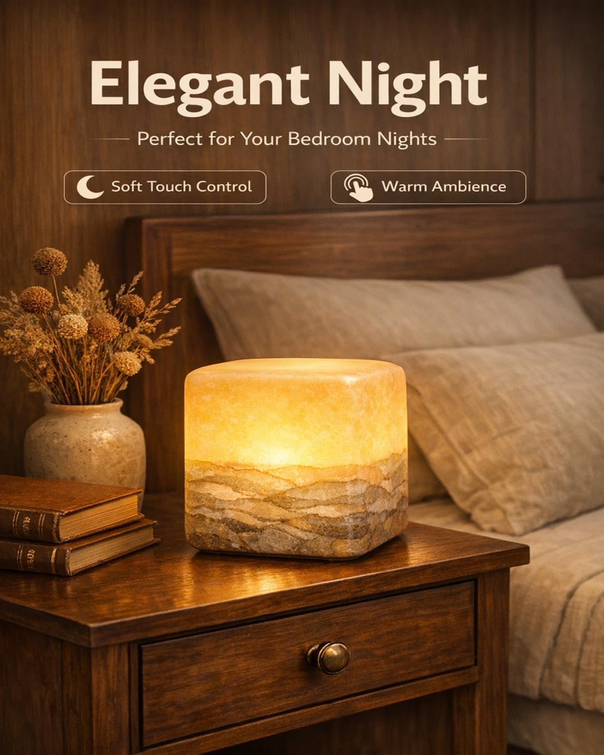 Marble Lamp Night Light Motion Tap Onyx Lamp Stone Touch Light Bedside Table Lamps Type-C Rechargeable Small Desk Bedside Small Lamps Portable Tap Lights for Cozy Bedroom LED Ambient Lantern