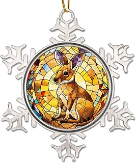 Stained Glass Themed Australian Animals Christmas Tree Hanging Ornament Tropical Australian Wild Animal Xmas Hanging Ornament 3in Christmas Metal Snowflake Ornament Xmas Tree Decor
