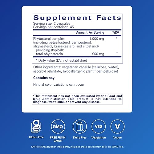 Miniatura 9 de Pure Encapsulations CholestePure  Suplemento para apoyar la salud cardiovascular y prostática la función enzimática y el metabolismo de los lípidos