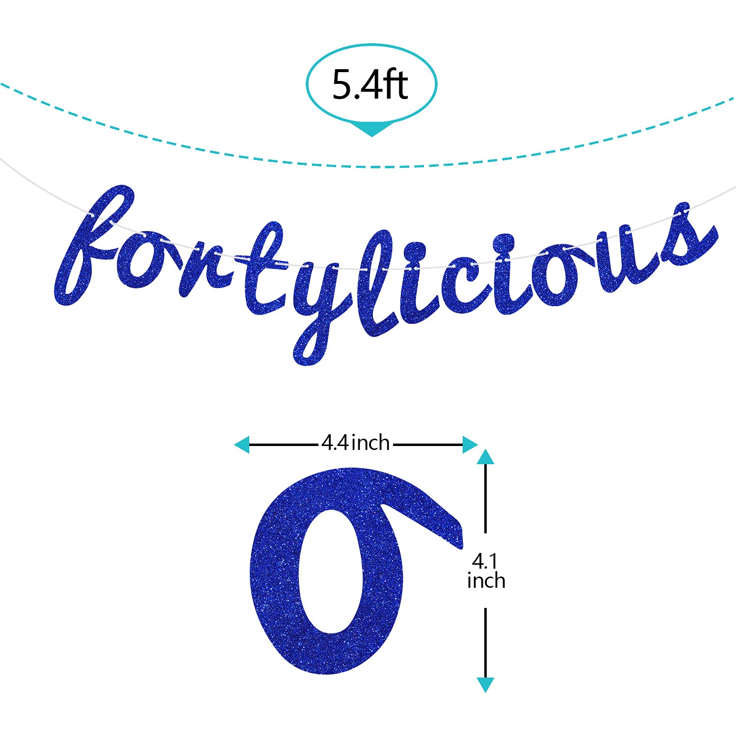 Fortylicious Geburtstags-Banner Für Den 40. – Gold Glitzer, Ca. 1,1 M Lang, Partydeko