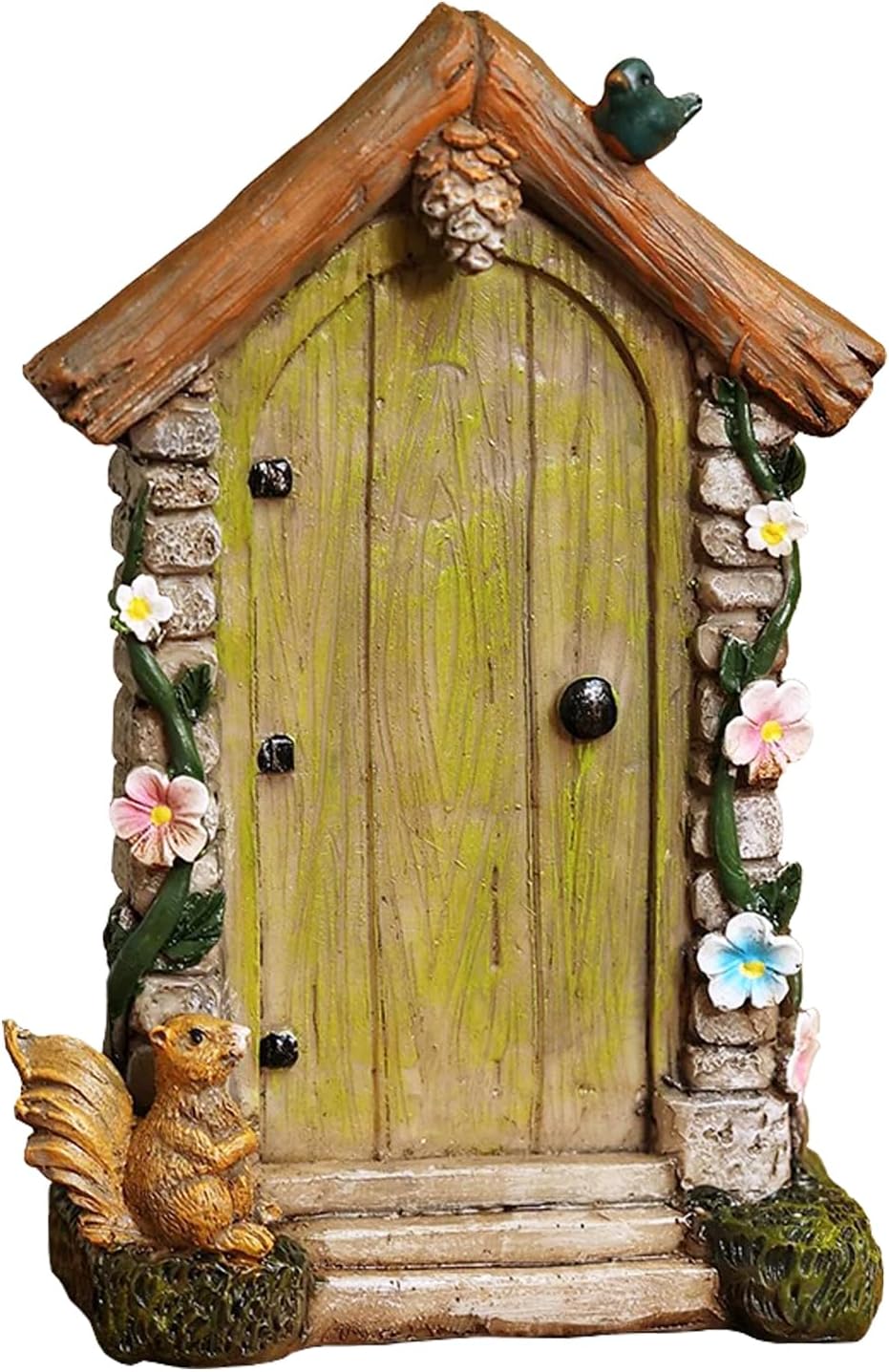 Fairy Door for Trees Outdoor - Garden Accessories, Miniature Decor, Magic Enchanted Tree Stump Resin Wall Hanging Gifts