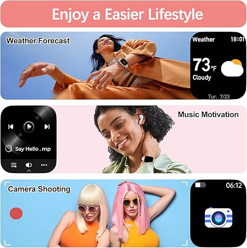 Miniatura 7 de YoYoFit Reloj inteligente (respuestahacer llamadas), reloj inteligente de 1.85 pulgadas para mujer, rastreador de actividad física impermeable con