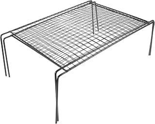 Iron Wire Rack Adjustable Kitchen Shelf Extender for Cabinets | Expandable Telescopic Mesh Design, Black Finish, Heavy Item Support, Airflow, Pantry and Countertop Use