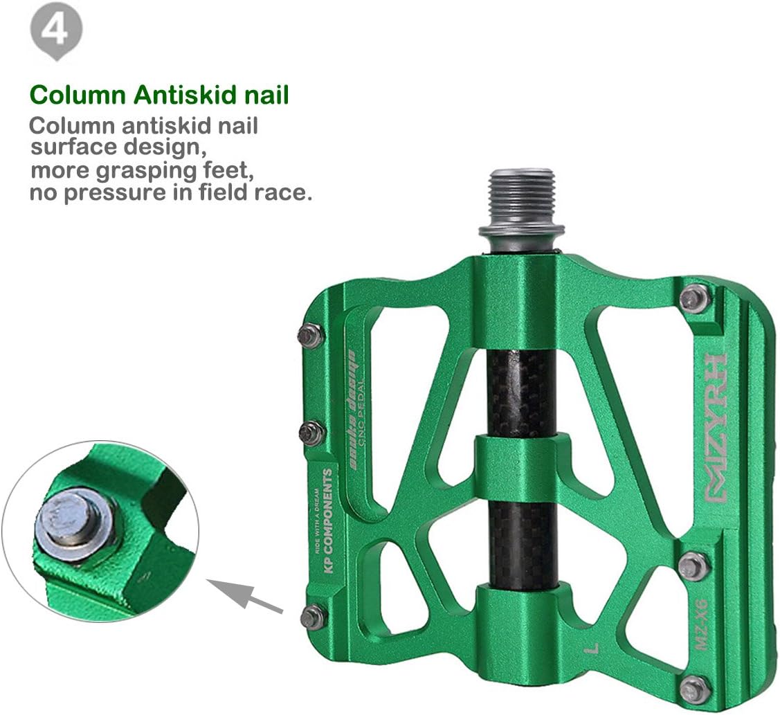 ThinkTop Mountain Bike Pedals MTB BMX Pedals Flats 9/16'' Sealed 3 Bearing Lightweight Aluminum Wider Platform Pedals for Road Bike Bicycle