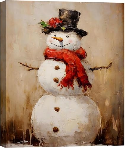 Miniatura 13 de FLZYKGPA Impresiones artísticas retro de Navidad de 12 x 18 pulgadas, lienzo navideño de Papá Noel, póster de Navidad de granja de invierno, Imagen