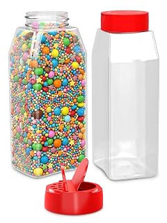 2Pcs Large Seasoning Containers with Wide Mouth for Easy Filling – 32 Oz Spice Containers with Dual Shake Airtight Lids for Spices | Transparent Seasoning Shaker, Durable & Odor-Resistant Spice Shaker