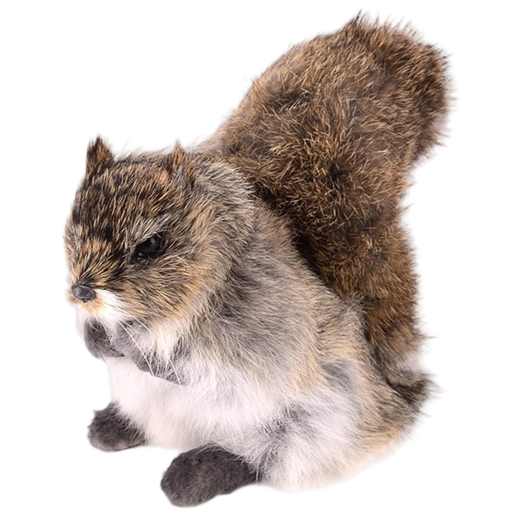 Nukinp Stuffed Squirres, 5.51x7.87x3.94 Inch Cute Lovely Realistic Squirrels Figurine for Home Garden Decoration