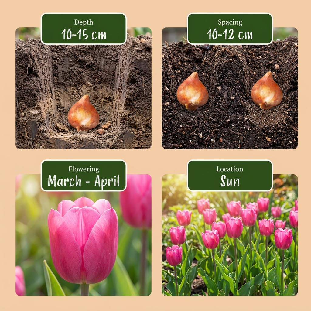 Green boutiQ - 120x Tulipa Triumph Pink - Tulipe Triomphe Rose - Rose - Floraison printanière - Calibre 11/12