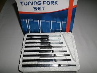 KASHSURG Tuning Fork Set, Set of 8 Steel Fork in Box.