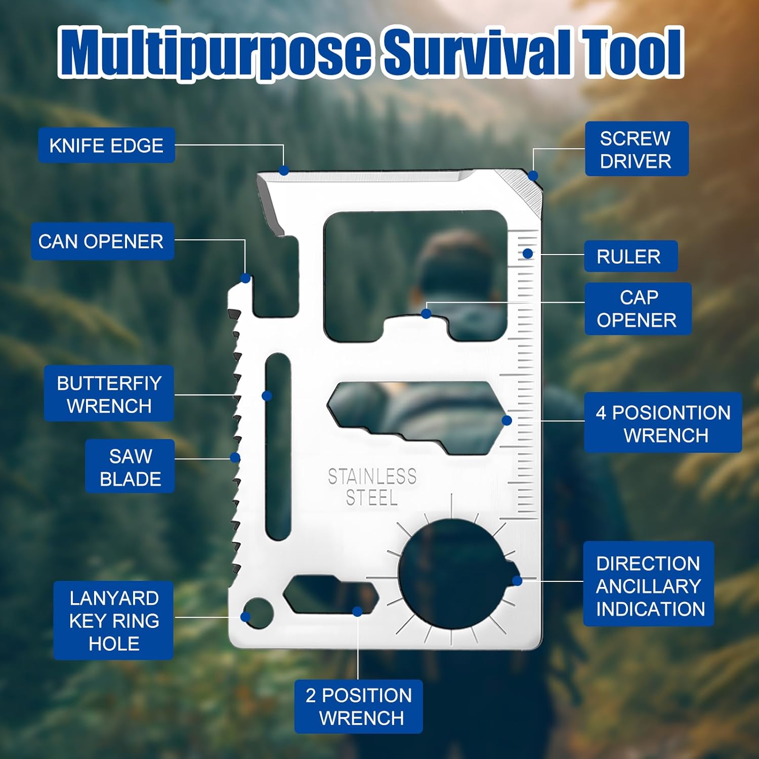 Gifts for Men Bulk Party Favors Gifts Multitool Pen Card Tool Leather Keychain Flashlight - Image 3