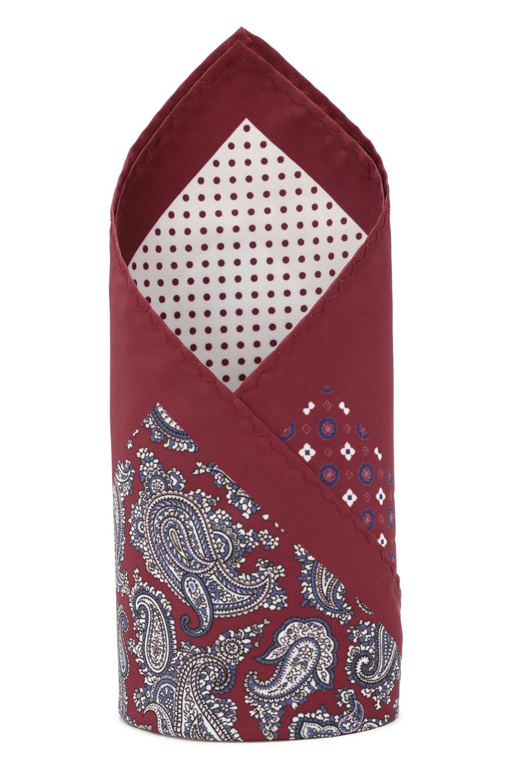Men's Polyester Maroon Print Party Formal Pocket Square, Free Size