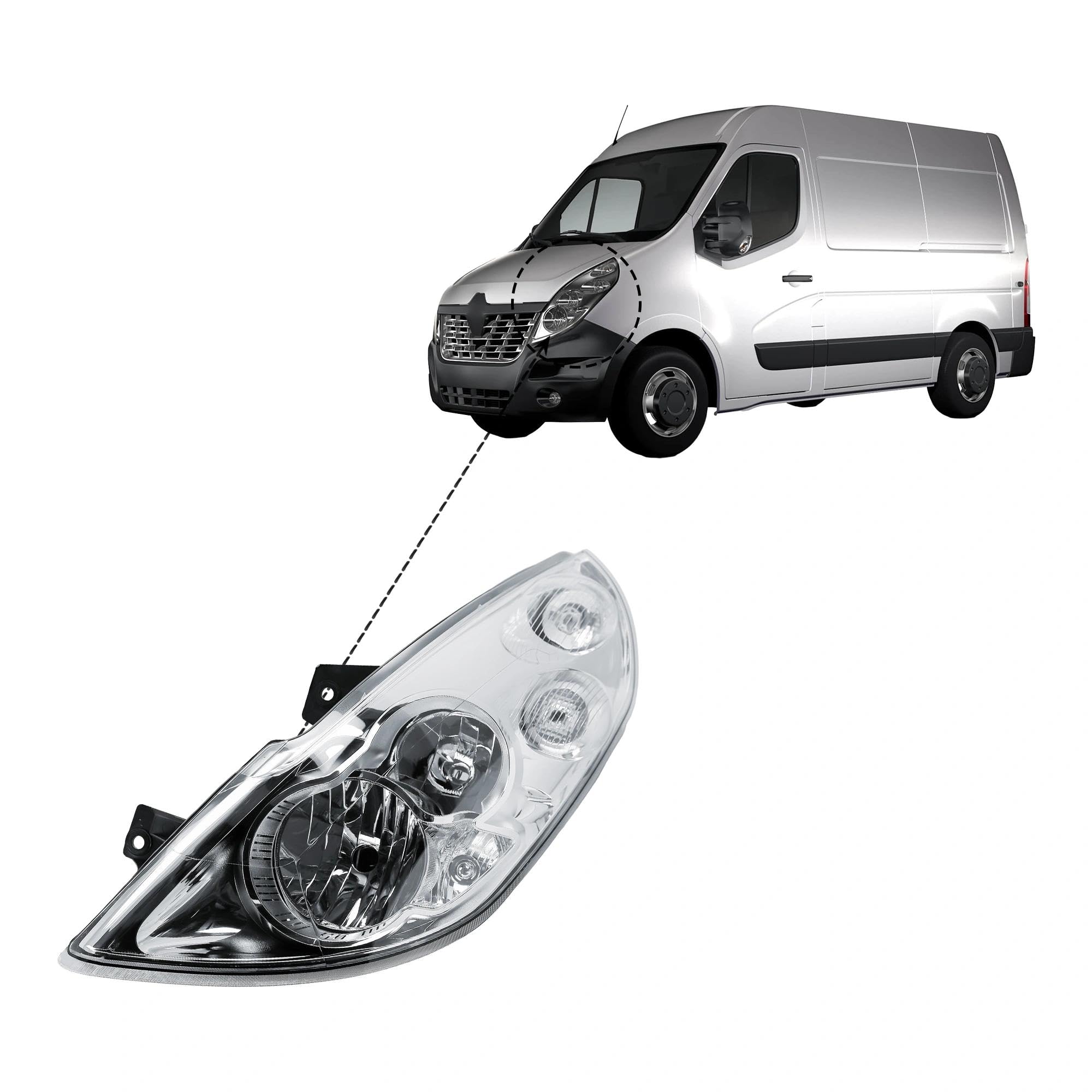 Faro anteriore sinistro per Renault Master e Opel Movano 2010-2019