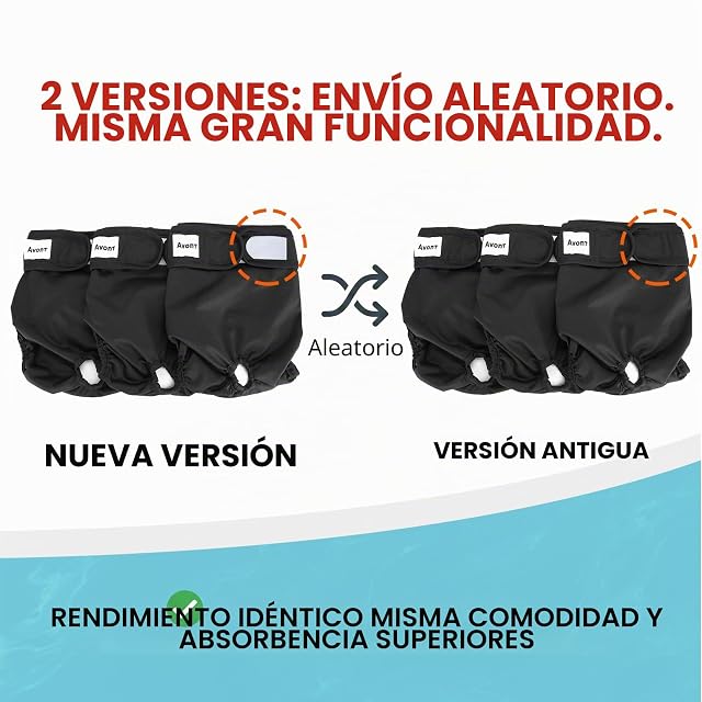 Foto 8 de 8 de Avont 3 Packs Pañales Lavables para Perra— Pañales Reutilizables Altamente Absorbentes para Mascotas