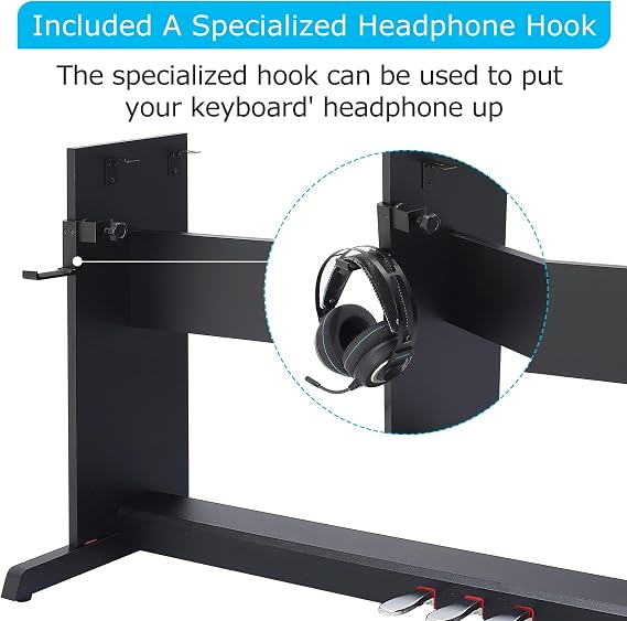 Wooden Furniture Stand With 3-Pedal Unit System Compatible for Yamaha DGX670B Digital Piano Keyboards