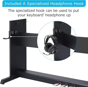 Wooden Furniture Stand With 3-Pedal Unit System Compatible for Yamaha DGX670B Digital Piano Keyboards