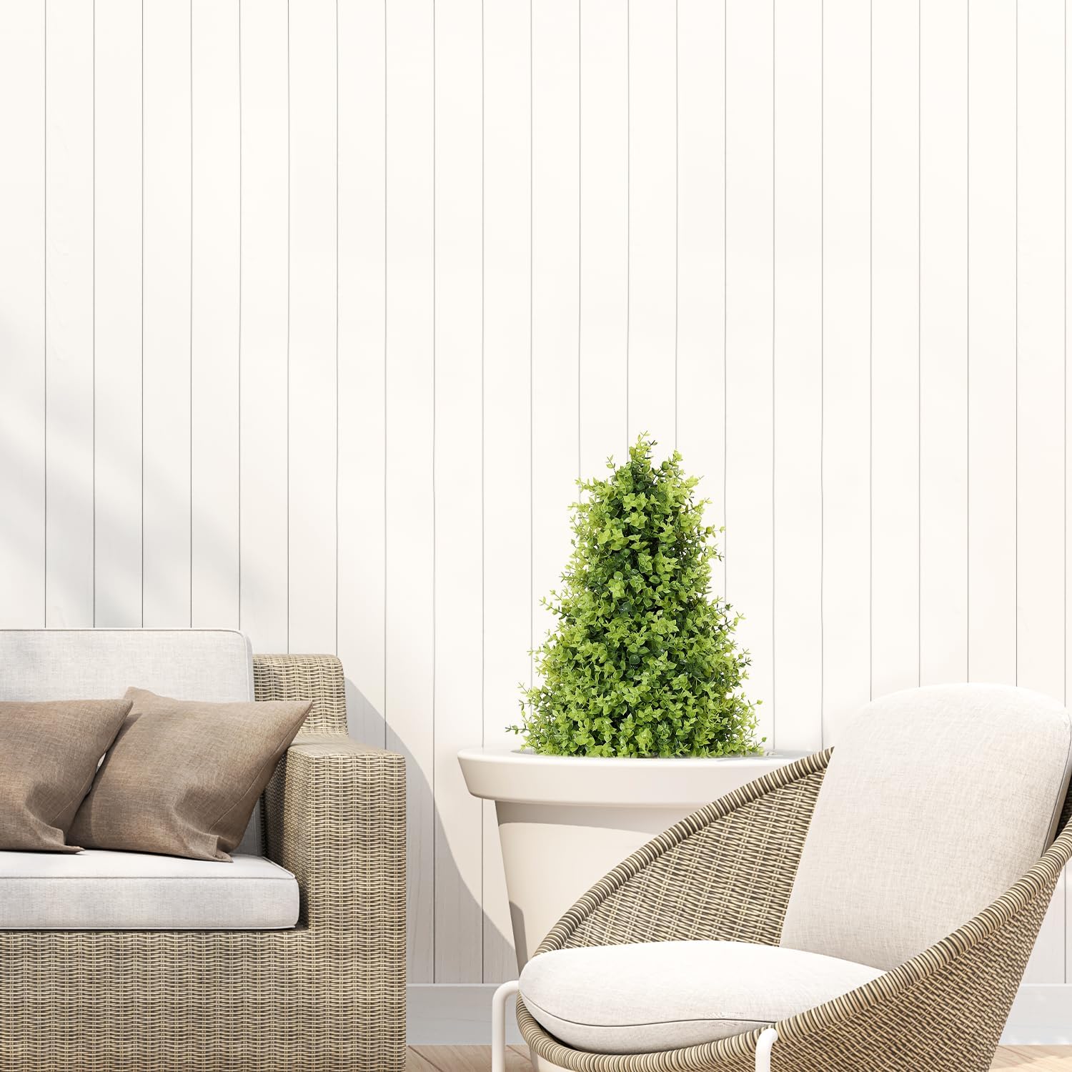 30" Tall Artificial Boxwood Topiary Trees, Set of 2 – UV Resistant Faux Evergreen Shrubs and Bushes for Outdoor Planters, Realistic Fake Plants for Front Porch Outside Patio Garden - Image 8