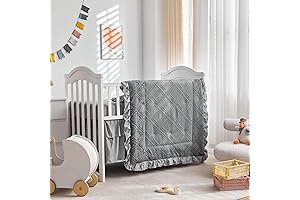 Tufted Ruffle Gray Crib Bedding Set: Comfort and Style for Your Baby's Haven