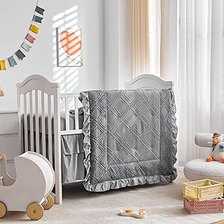 Tufted Ruffle Crib Bedding Set