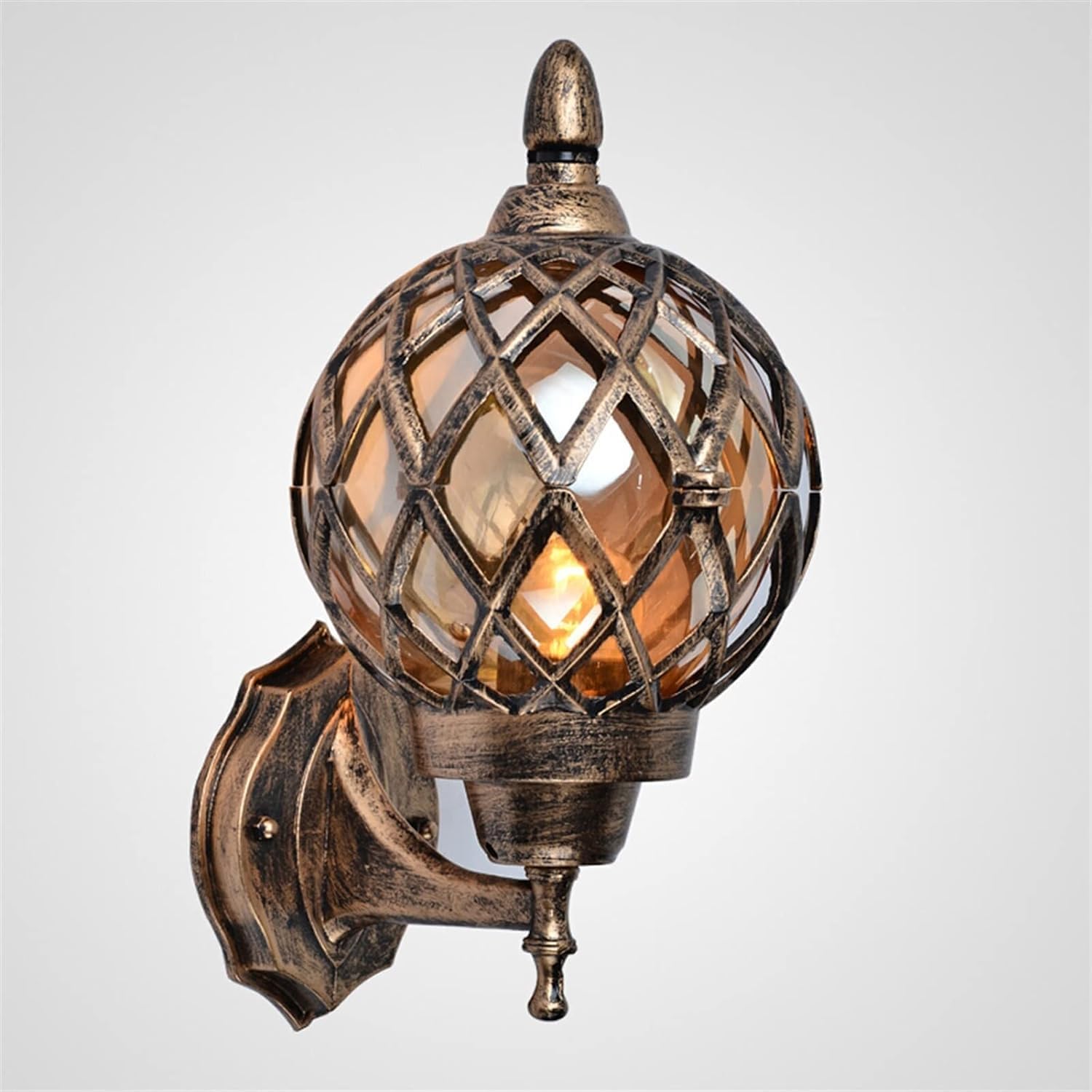 SMCCYYSD European Retro Wall Light Sconce - Waterproof Aluminum & Glass Porch Lamp, E27 Chaner Style, Vintage Outdoor Lighting Fixture (bronze) Bronze