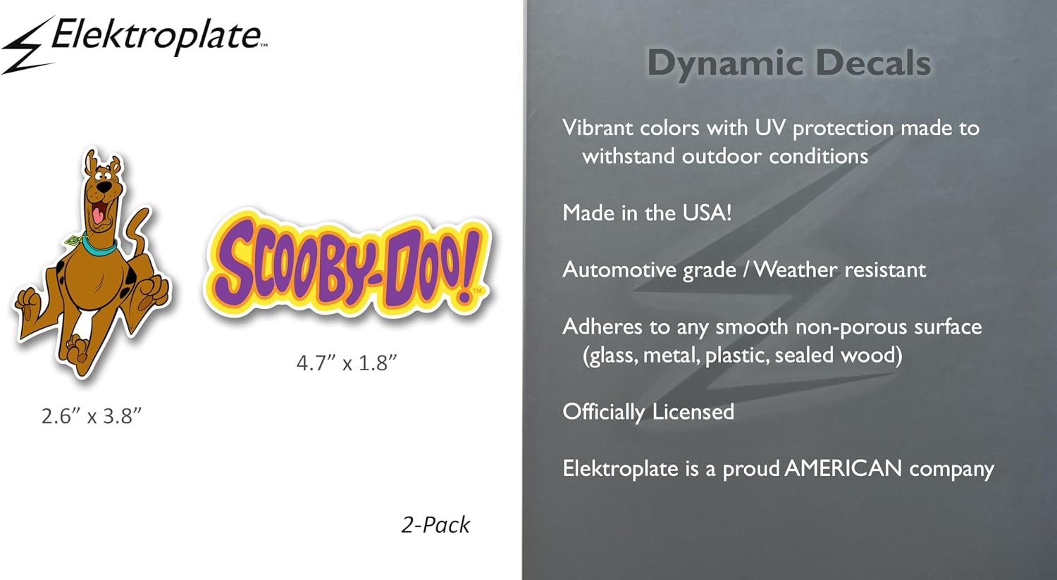 Elektroplate Scooby-Doo Premium Dynamic Car Decal Set of 2 image 2