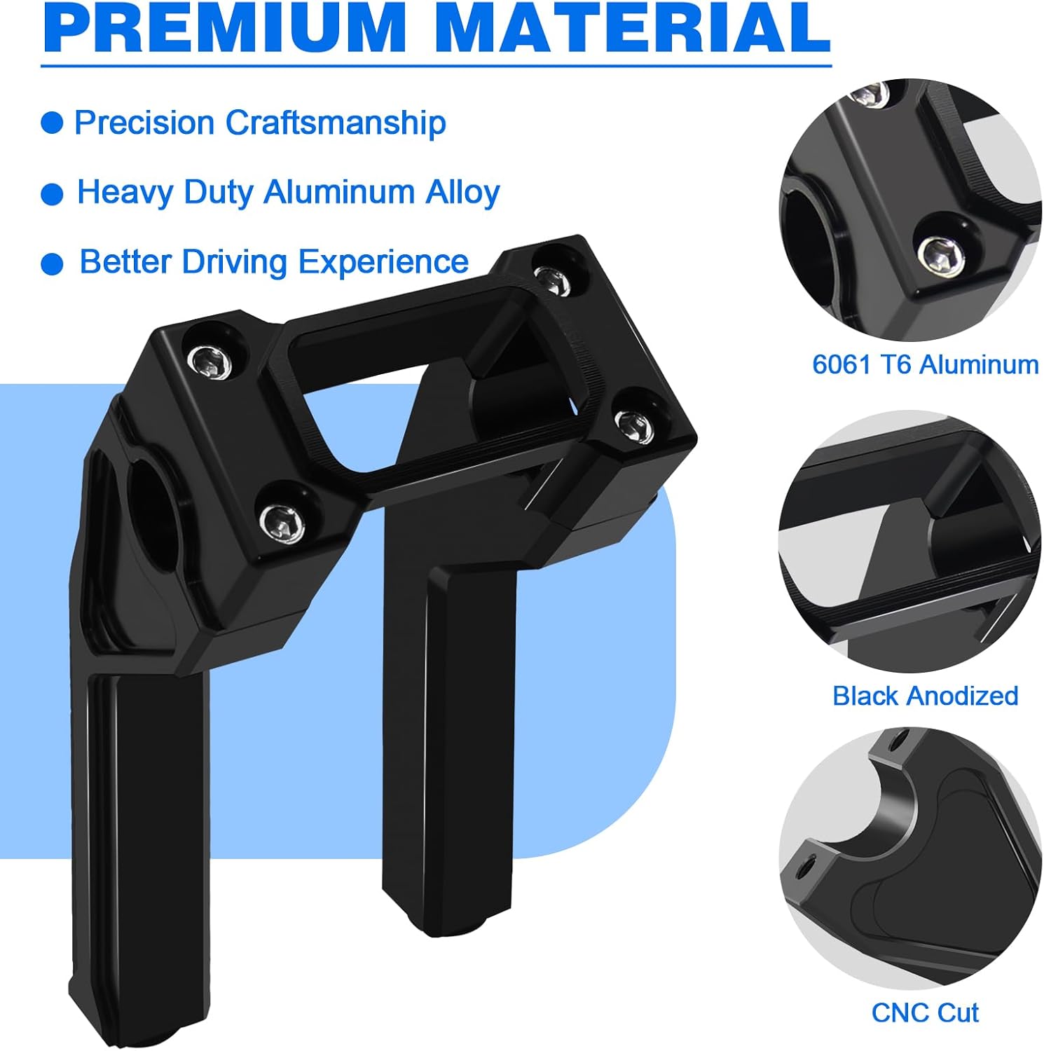 1.0" Pullback 6 Inch Handlebar Risers Height Extension Kit for Harley Softail Sport Glide Street Bob Lowrider ST FXST 2018-2023 with 1.0" Clamping Area